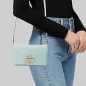 Kate Spade Newbury Lane Sally, Crossbody Leather Small Bag, Light Blue/Teal